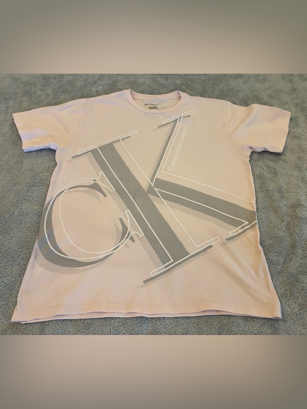 Calvin Klein Women’s Short Sleeve Pink Logo Graphic Tee Size Large 14/16